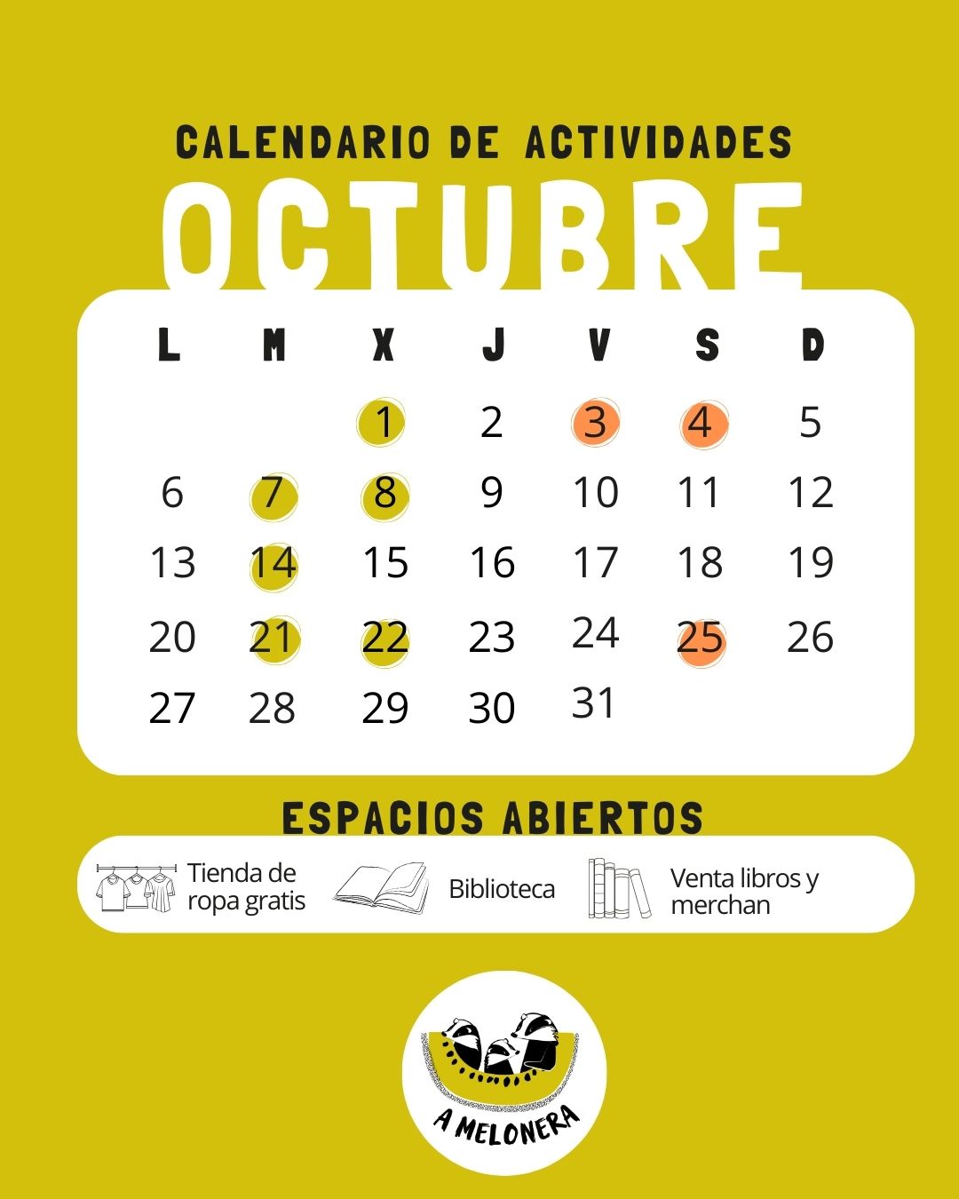 Calendario Octubre 2025