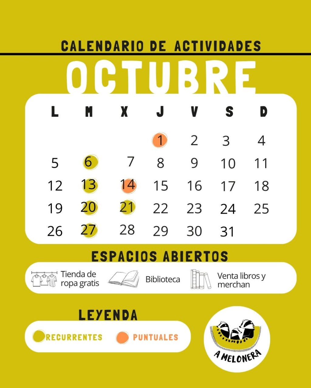 Calendario Octubre 2026